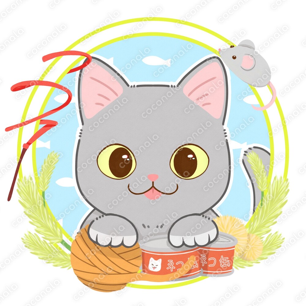 SNSで使える猫のアイコン（グレー）