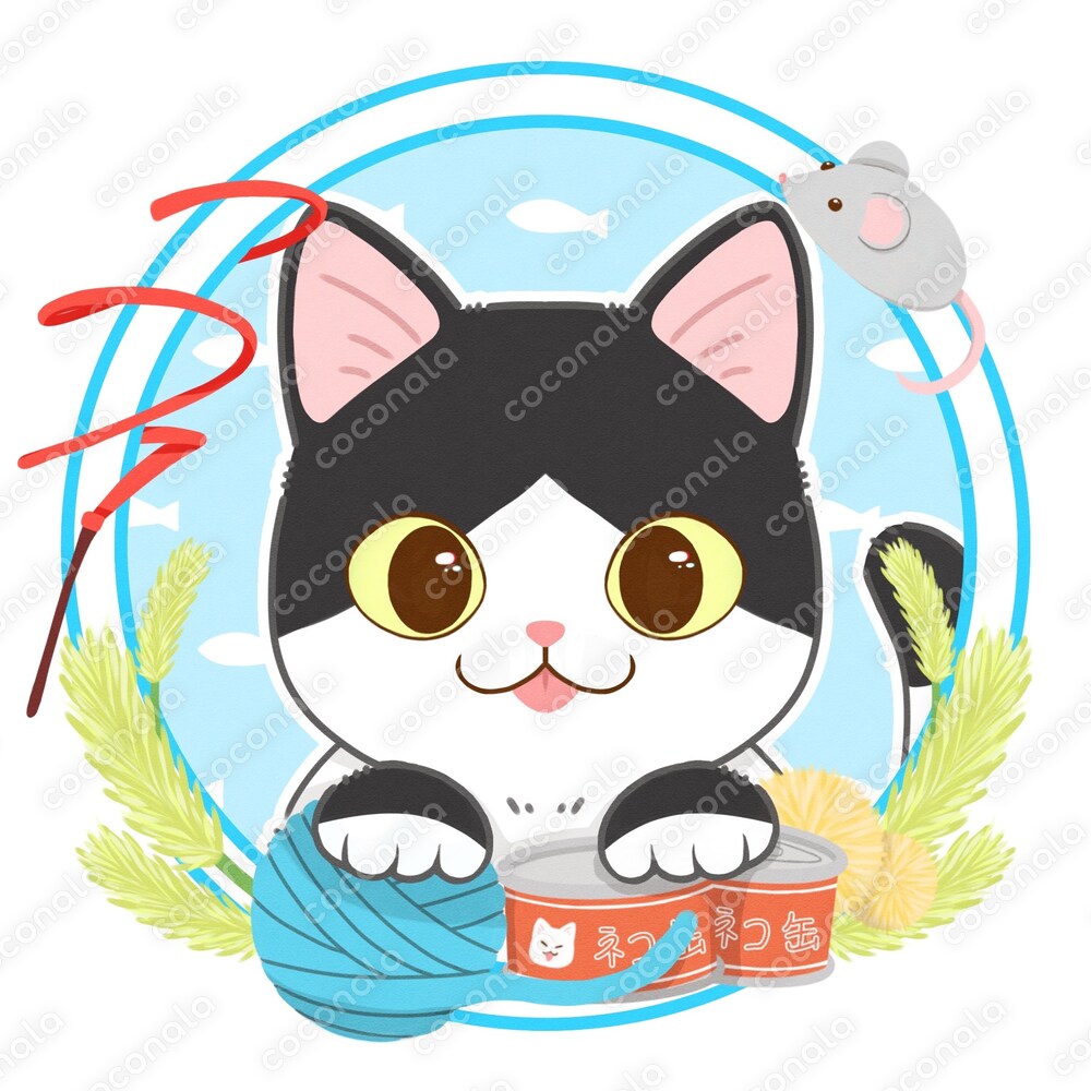 SNSで使える猫のアイコン（ハチワレの白黒）