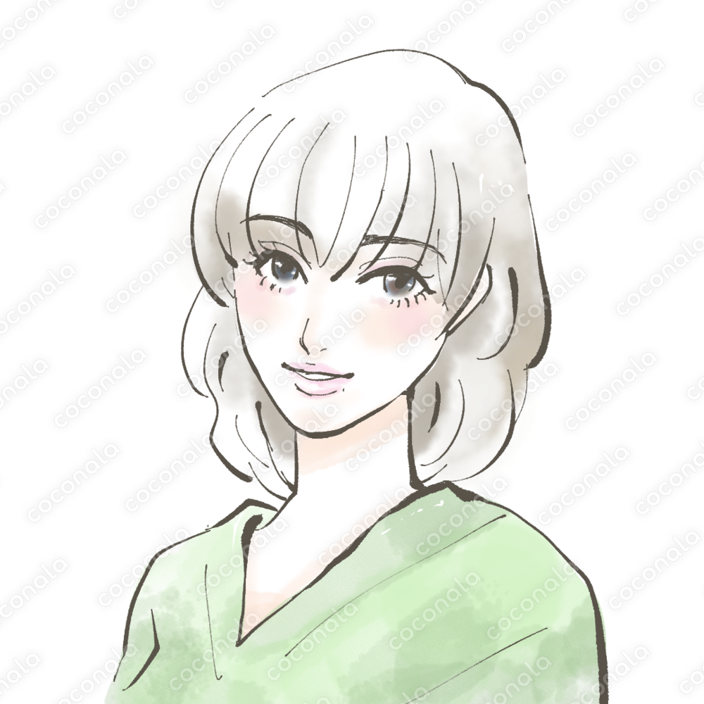 筆タッチの女性イラスト