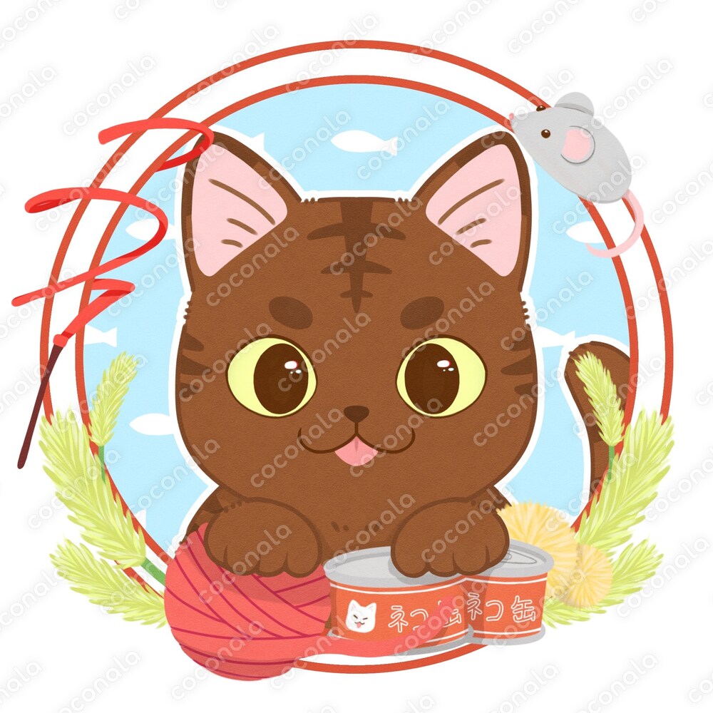 SNSで使える猫のアイコン（キジトラ）