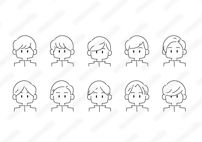 [aiデータ]シンプルな人物アイコン×10パターン