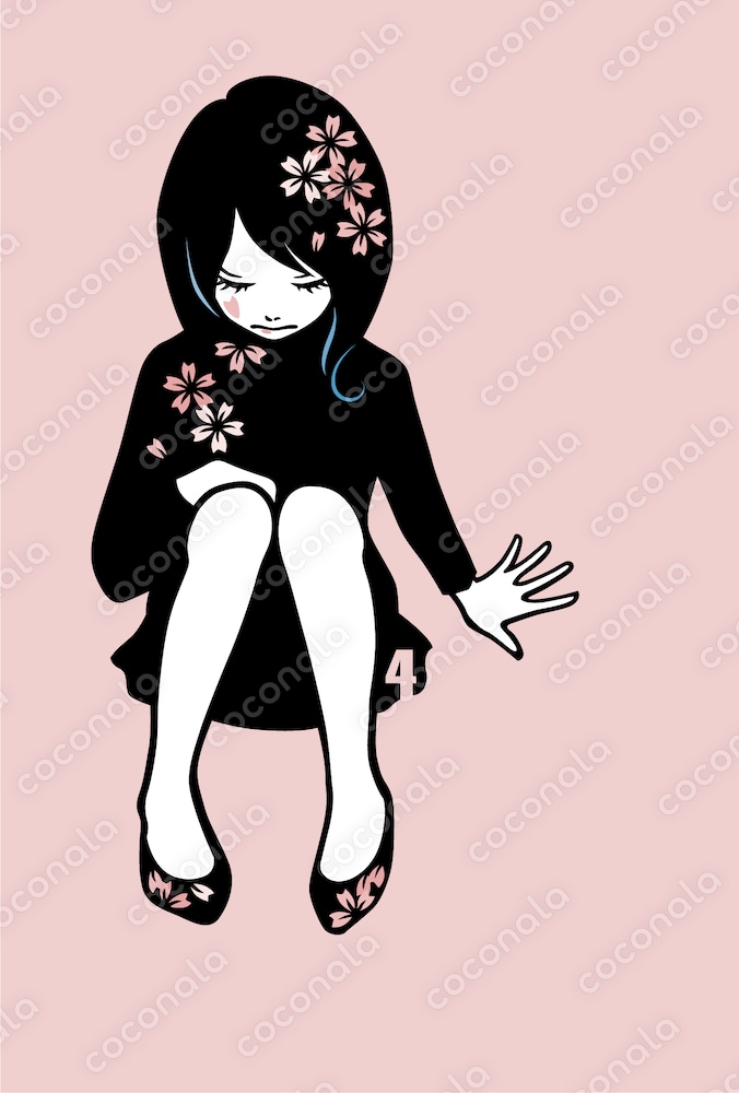 桜　女の子　イラスト
