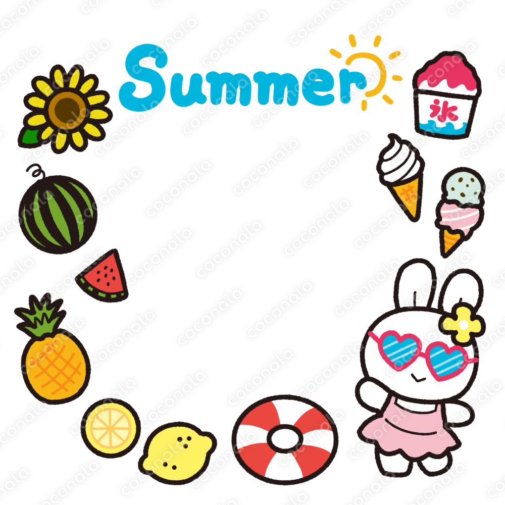 かわいい夏モチーフイラスト素材