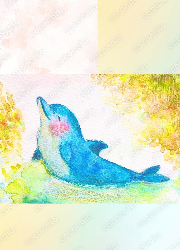 ミモザとにっこりイルカ　
