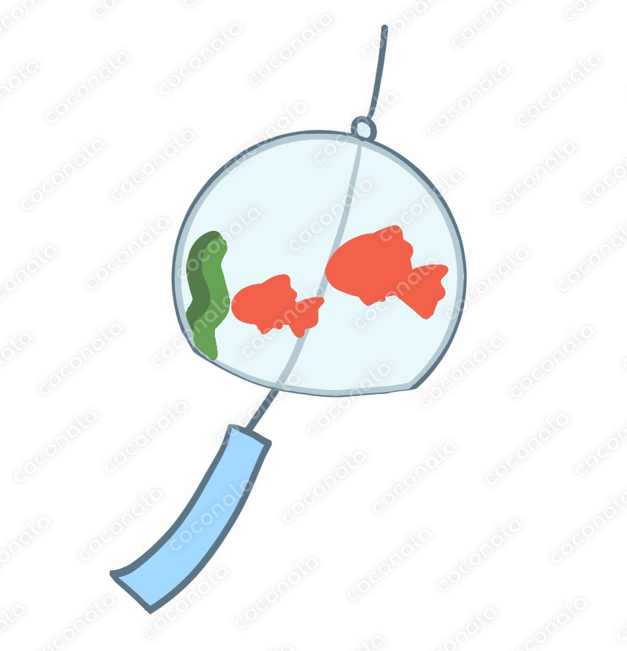 風鈴のイラスト(背景透過)