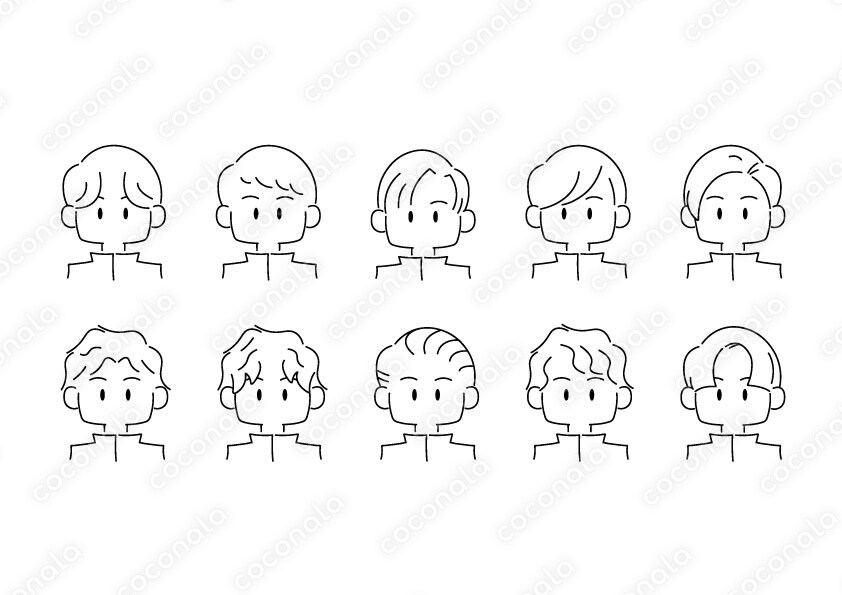 [aiデータ]シンプルな人物アイコン×10パターン