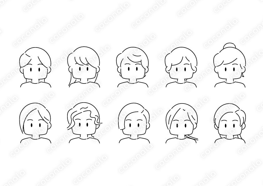 [aiデータ]シンプルな人物アイコン×10パターン