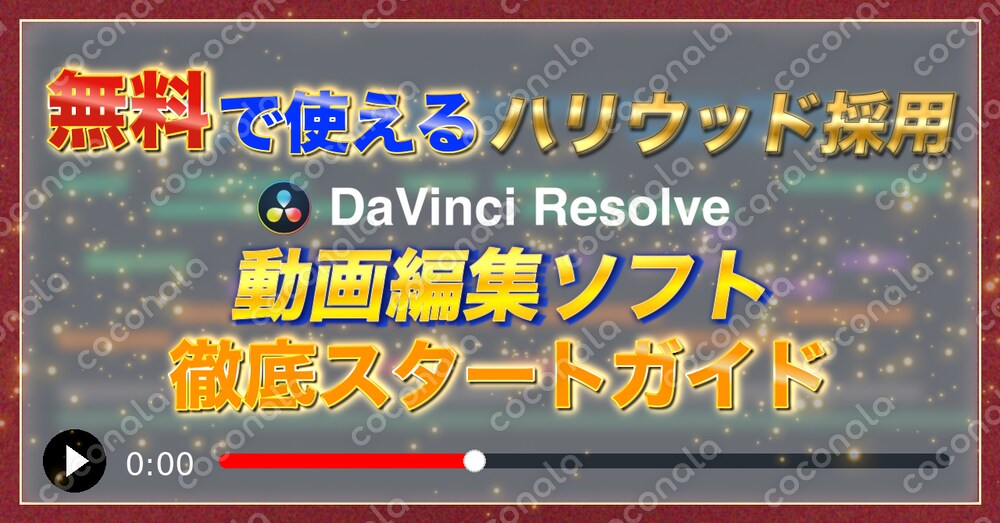 DaVinci Resolve 超初心者向け簡単マニュアル
