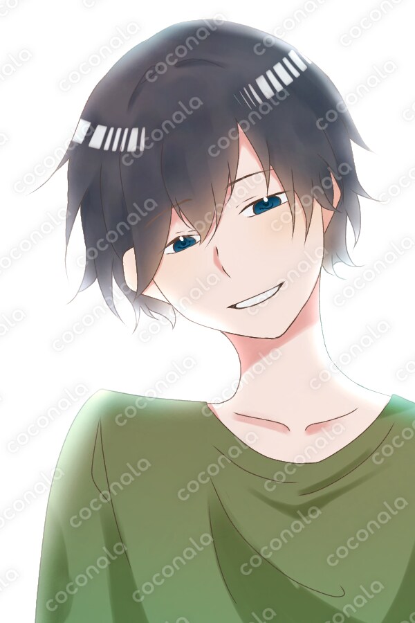 優しい笑顔の青年のイラスト　アイコン・宣伝用