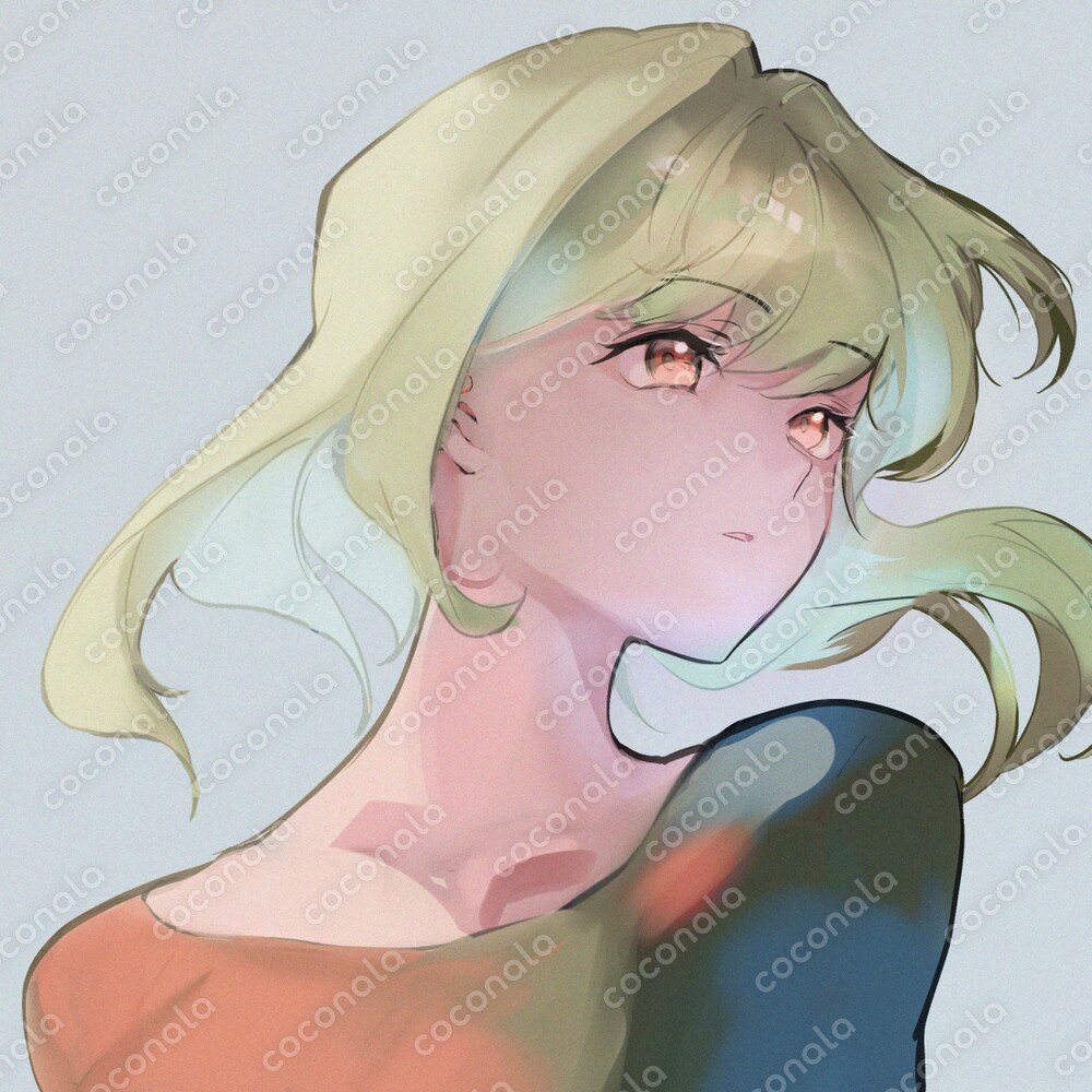 遠くを見つめる女性のイラスト