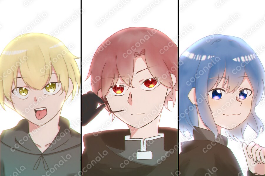 アイコンなどにご使用いただける3人組のイラスト