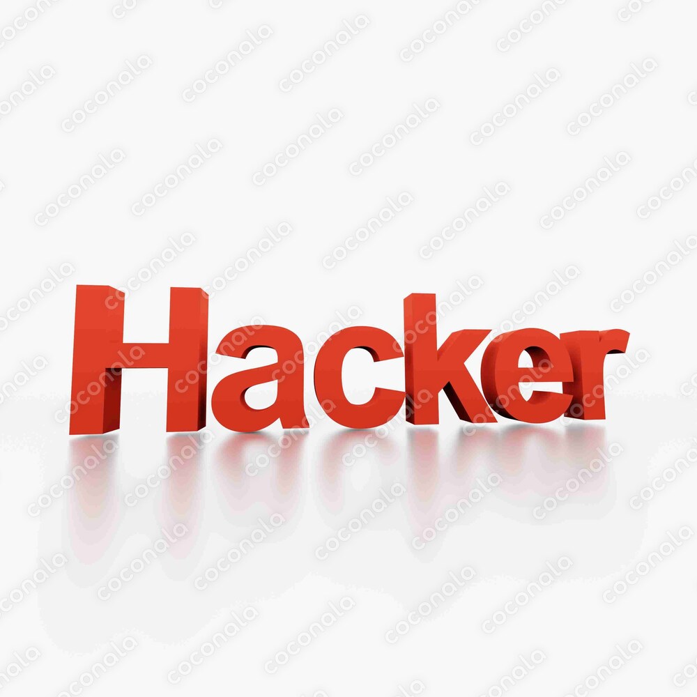 ハッカー　3Dテキストモデル　赤