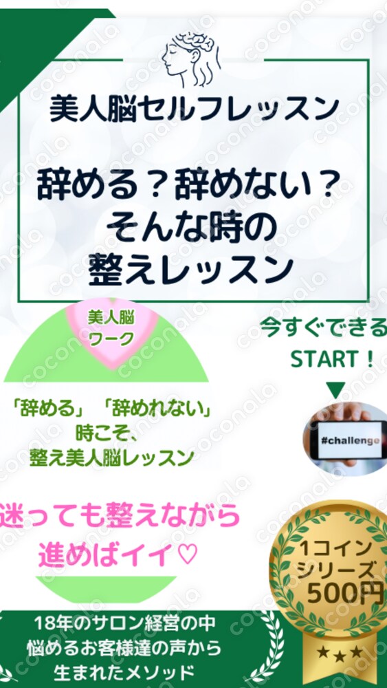 辞める•辞めなれない時こそ整え美人脳セルフレッスン　(セルフワーク＆チェックシート特典付き)