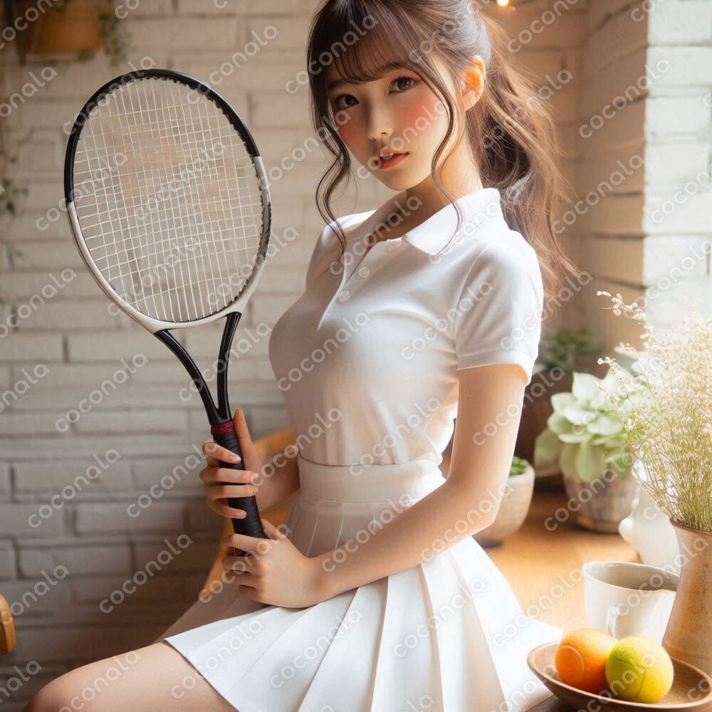 白いテニスウエア女子高生JK写真館アイドルモデル写真