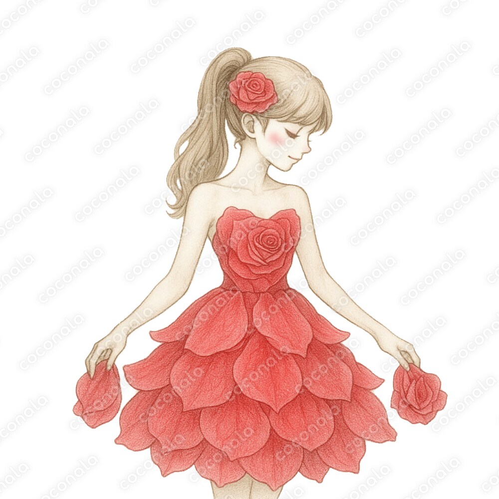 水彩アイコン（お花お妖精③）〜バラver.〜