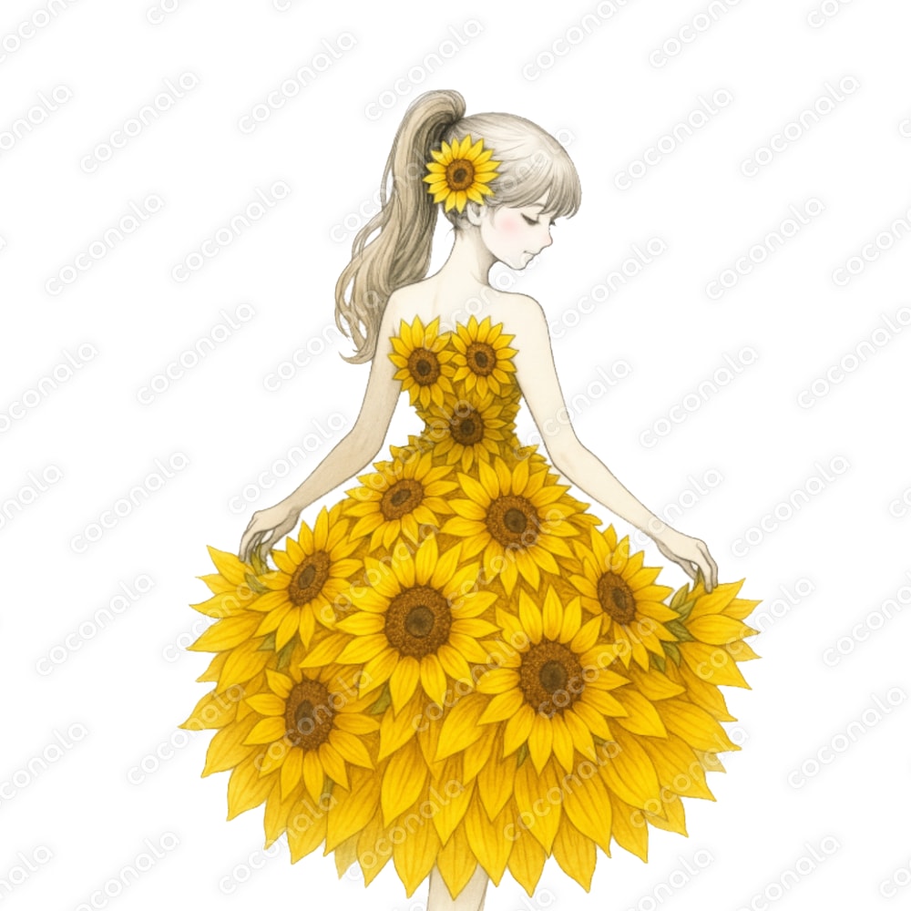 水彩アイコン（お花の妖精⑤）〜ひまわりver.〜