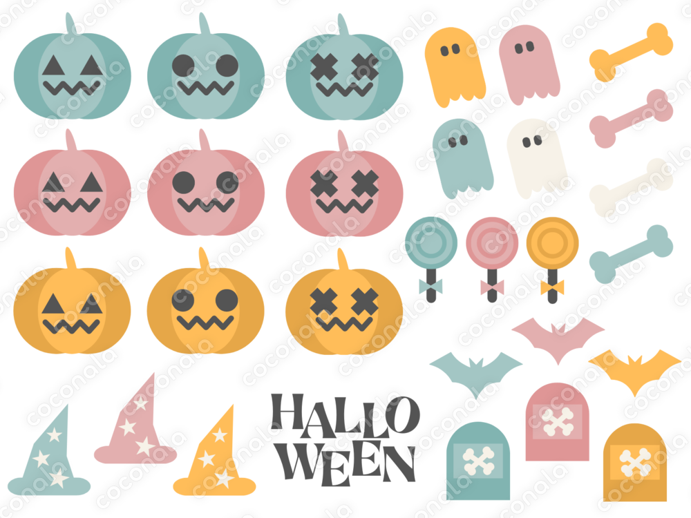 ハロウィン素材(パステルカラー)