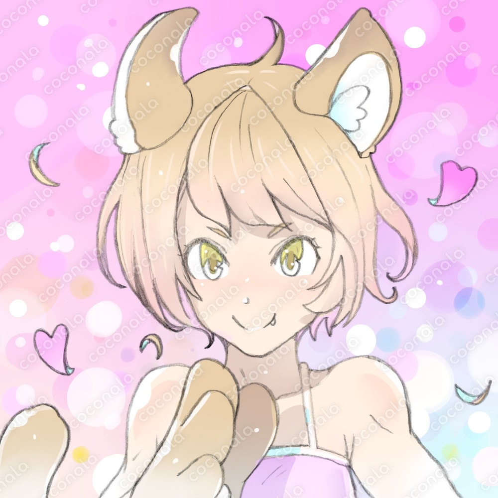 ケモミミ女の子イラスト（SNSアイコン用）