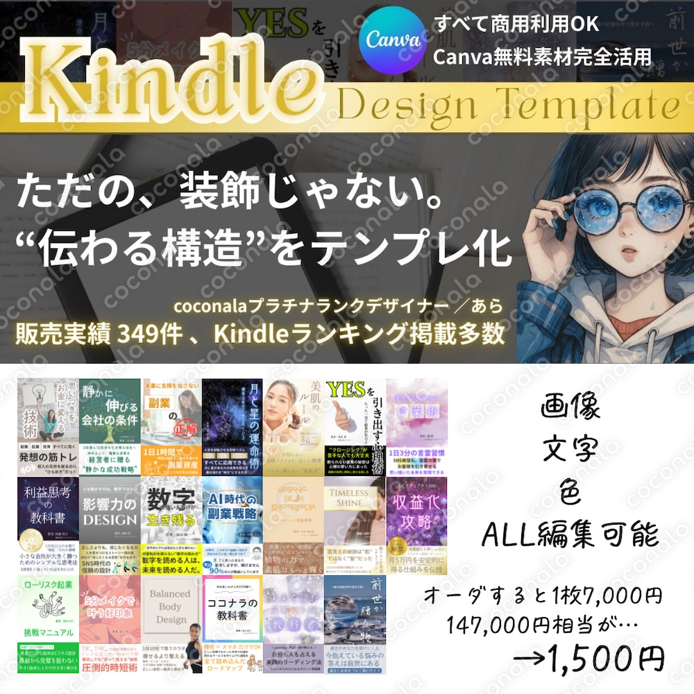 Canva【Kindle表紙テンプレート】20Design