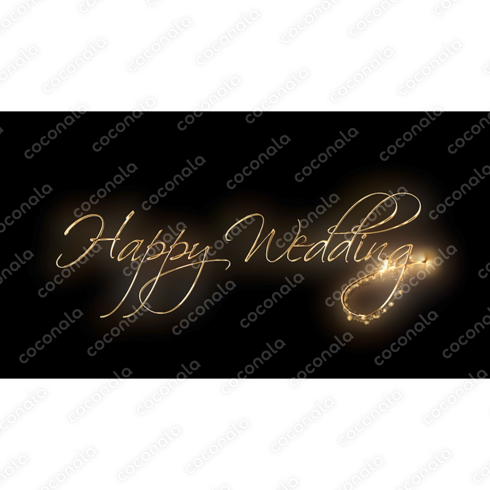 結婚披露宴動画に使える ゴールドフォントアニメーション「Happy Wedding」