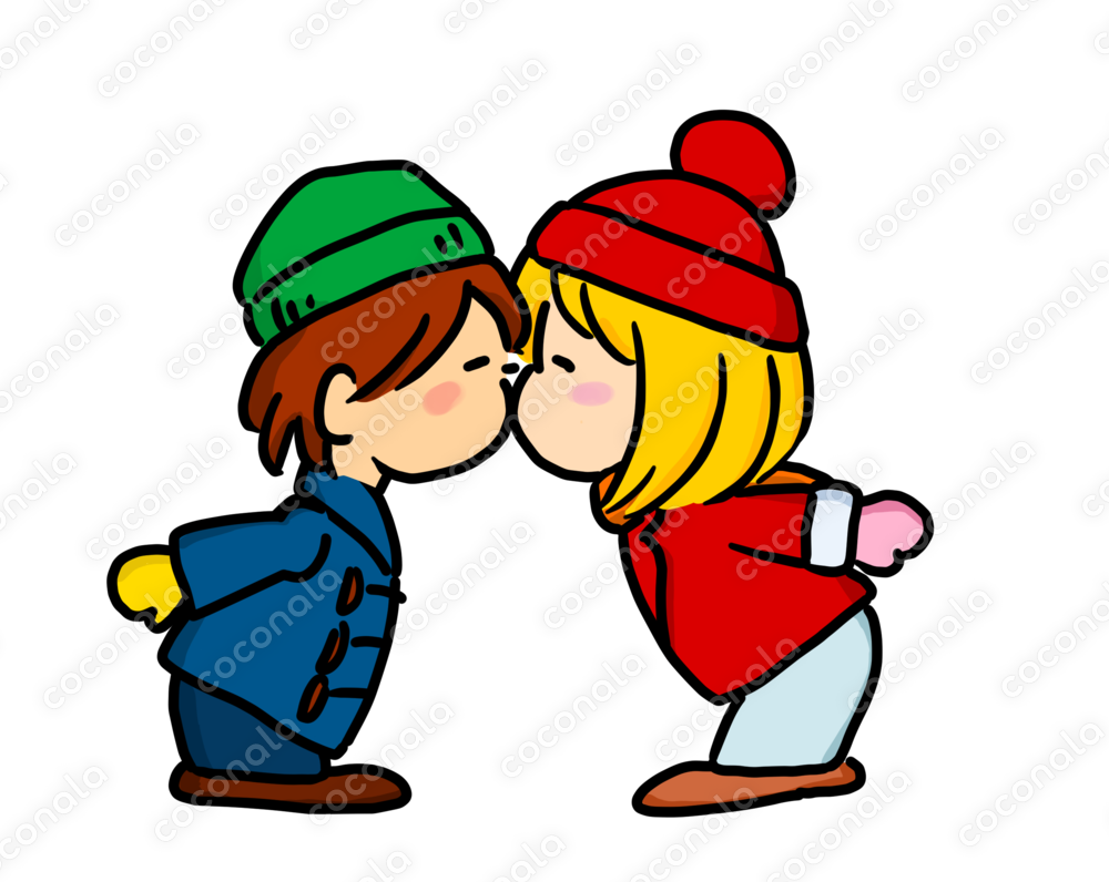 イラストカット：Kids Kiss2