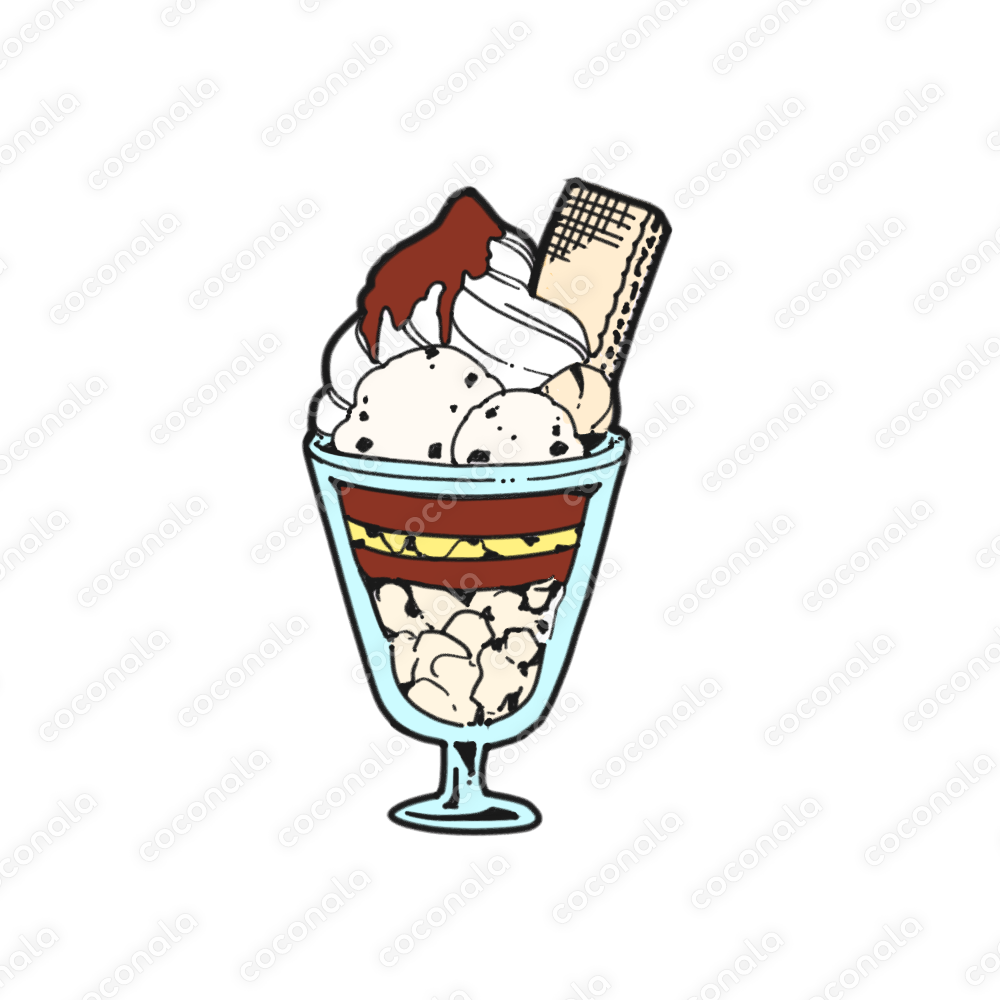 【背景透過】かわいい食べ物イラスト　パフェ