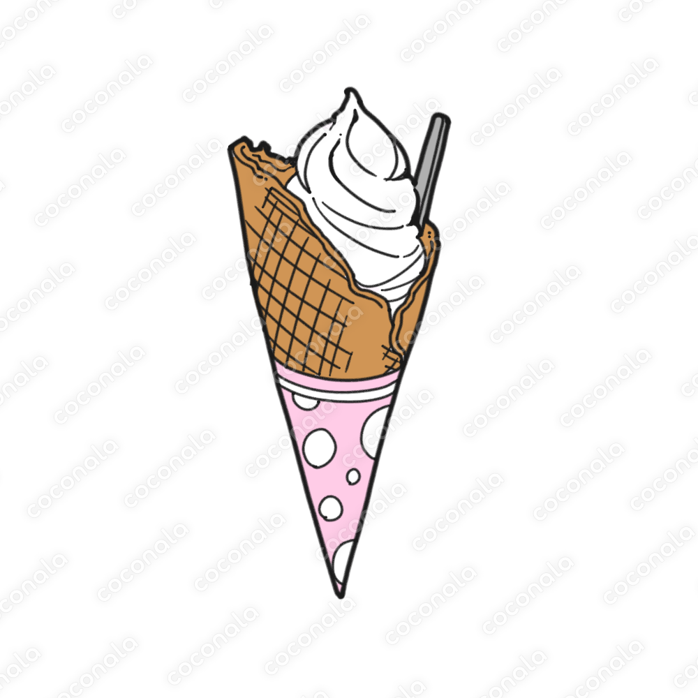 【背景透過】かわいい食べ物イラスト　ソフトクリーム
