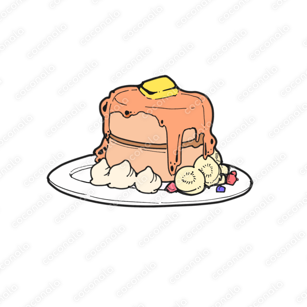 【背景透過】かわいい食べ物イラスト　パンケーキ