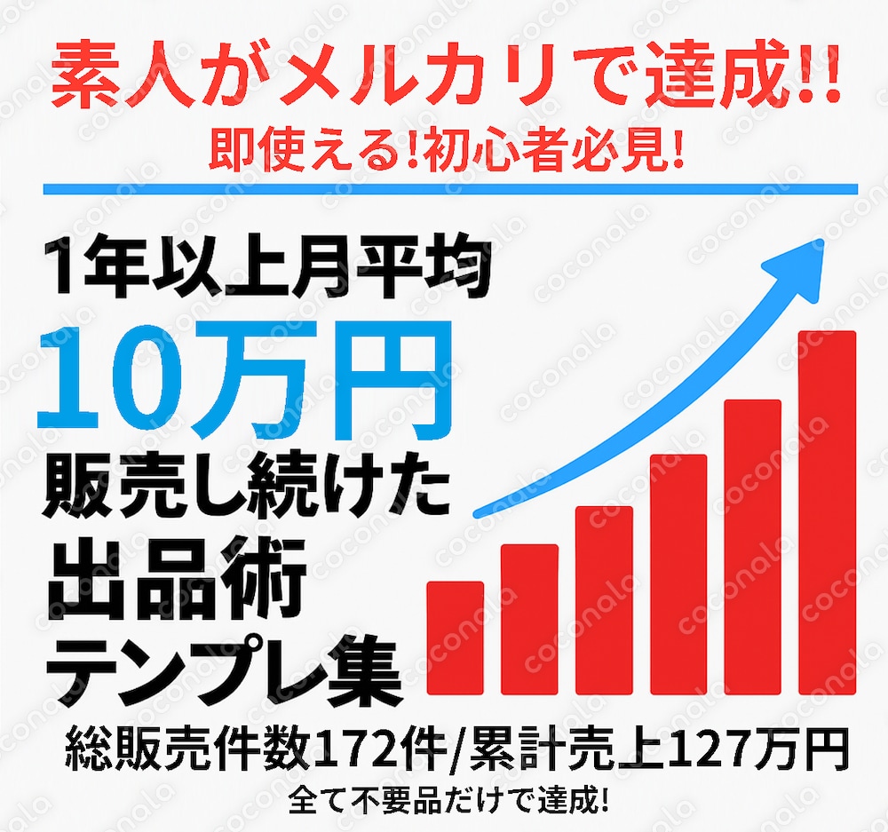 素人がメルカリで1年以上月平均10万円販売し続けた出品術テンプレ集
