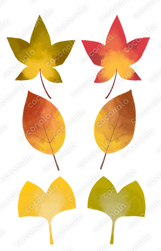 紅葉する葉っぱのイラスト