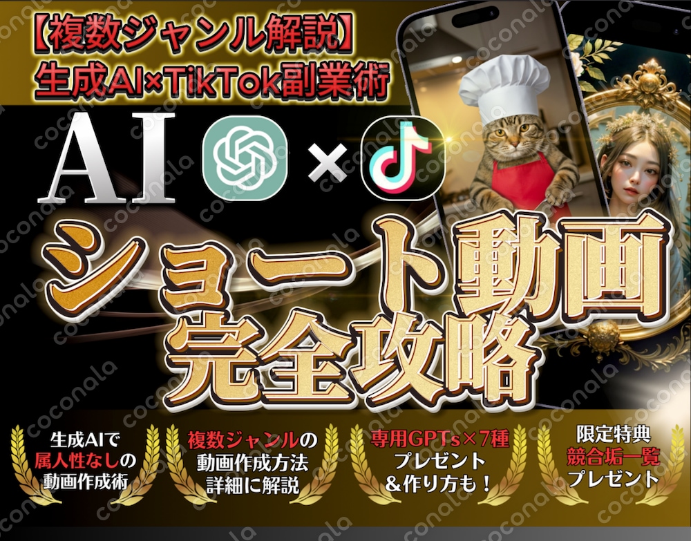 AI×ショート動画でSNS副収入を得る方法｜【GPTs特典】属人性なし簡単動画作成で誰でもAI副業