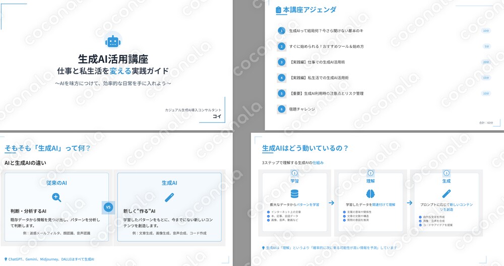 【経営者・個人事業主必見】生成AI活用講座〜社内教育で使える「仕事と私生活を変える実践ガイド」