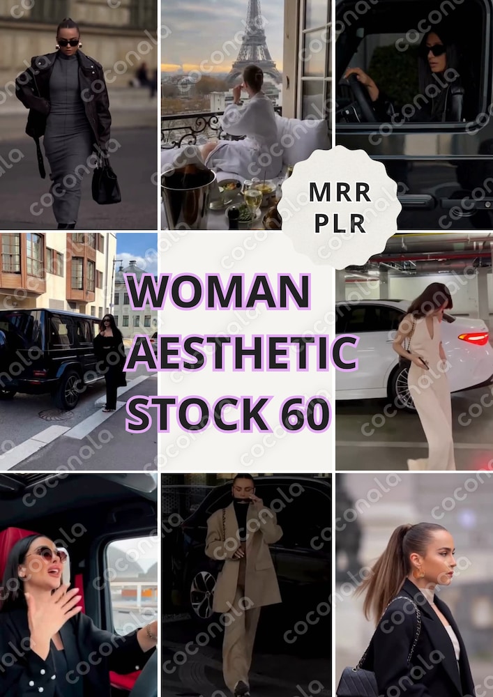 Instagram/TikTok向け Woman Aesthetic Stock動画テンプレ①60枚