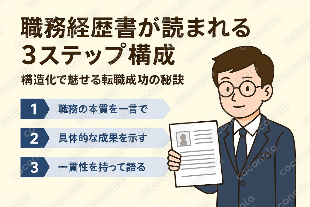 職務経歴書が“読まれる”3ステップ構成｜構造化で魅せる転職成功の秘訣