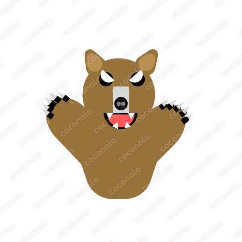 危険なクマ注意のアイコン