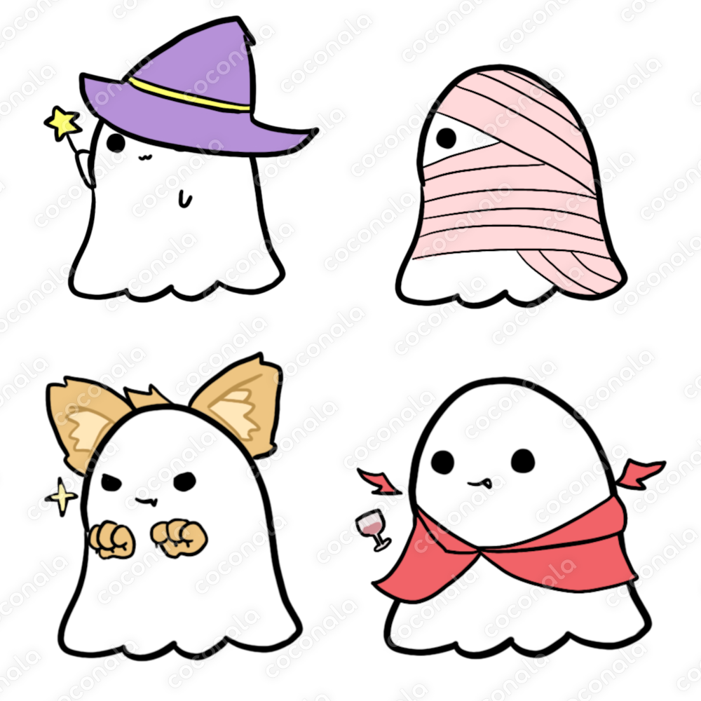 ハロウィン　おばけ素材