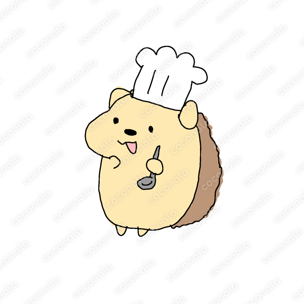 お仕事ハリネズミ（コックさん）