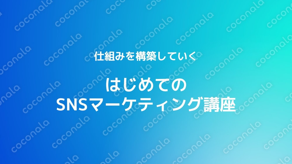 仕組みを構築していく はじめてのSNSマーケティング講座