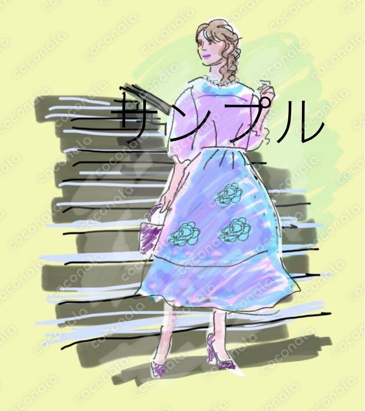 手書きイラスト ドレス　結婚式