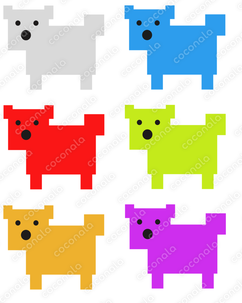 【6色セット】ミニマル犬アイコン　