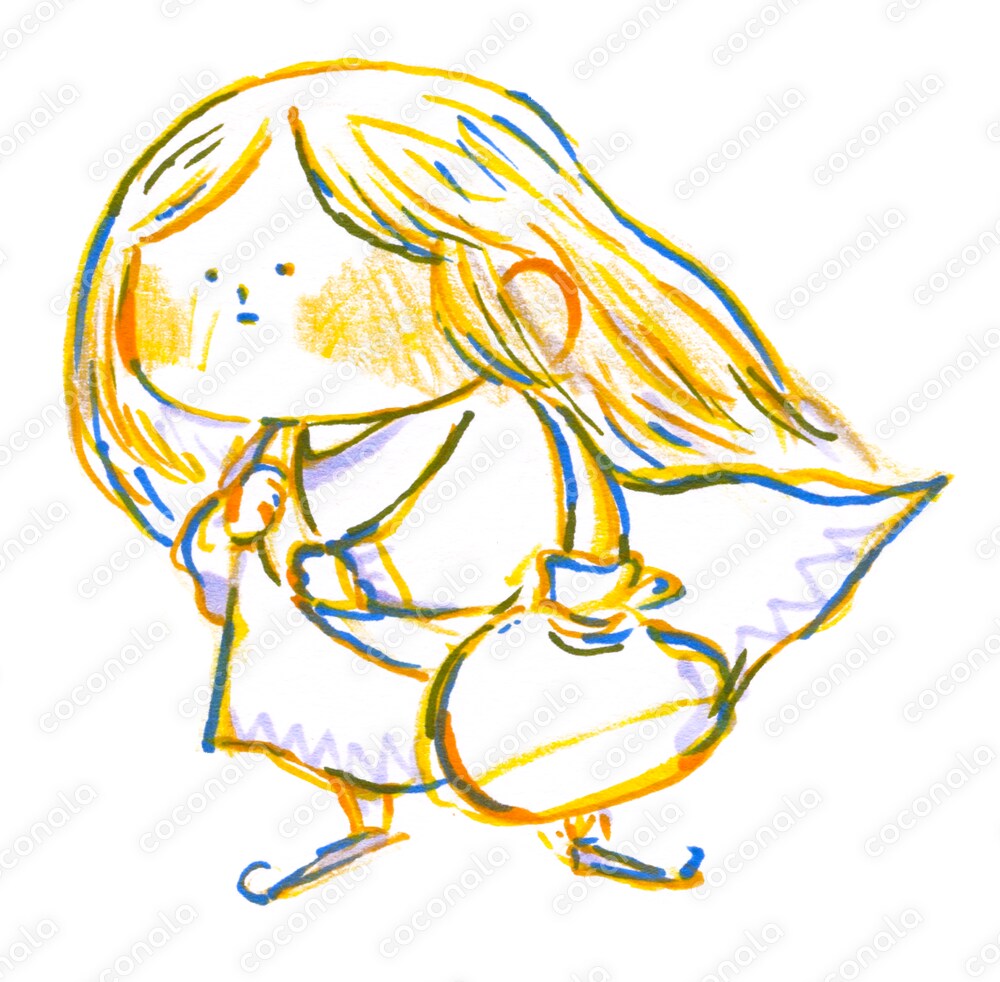 虹色線画『女の子』