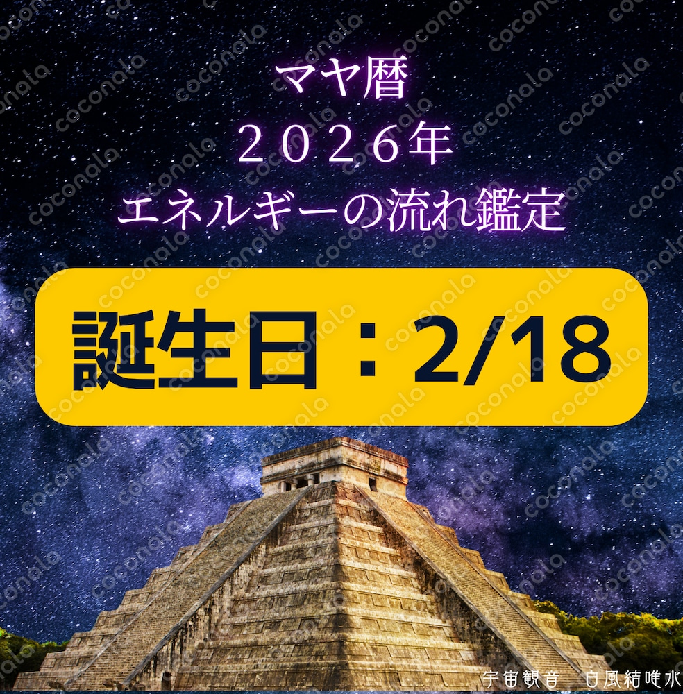 【 マヤ暦 】2026年鑑定書 ～ 2月18日お誕生日のアナタさまへ ～