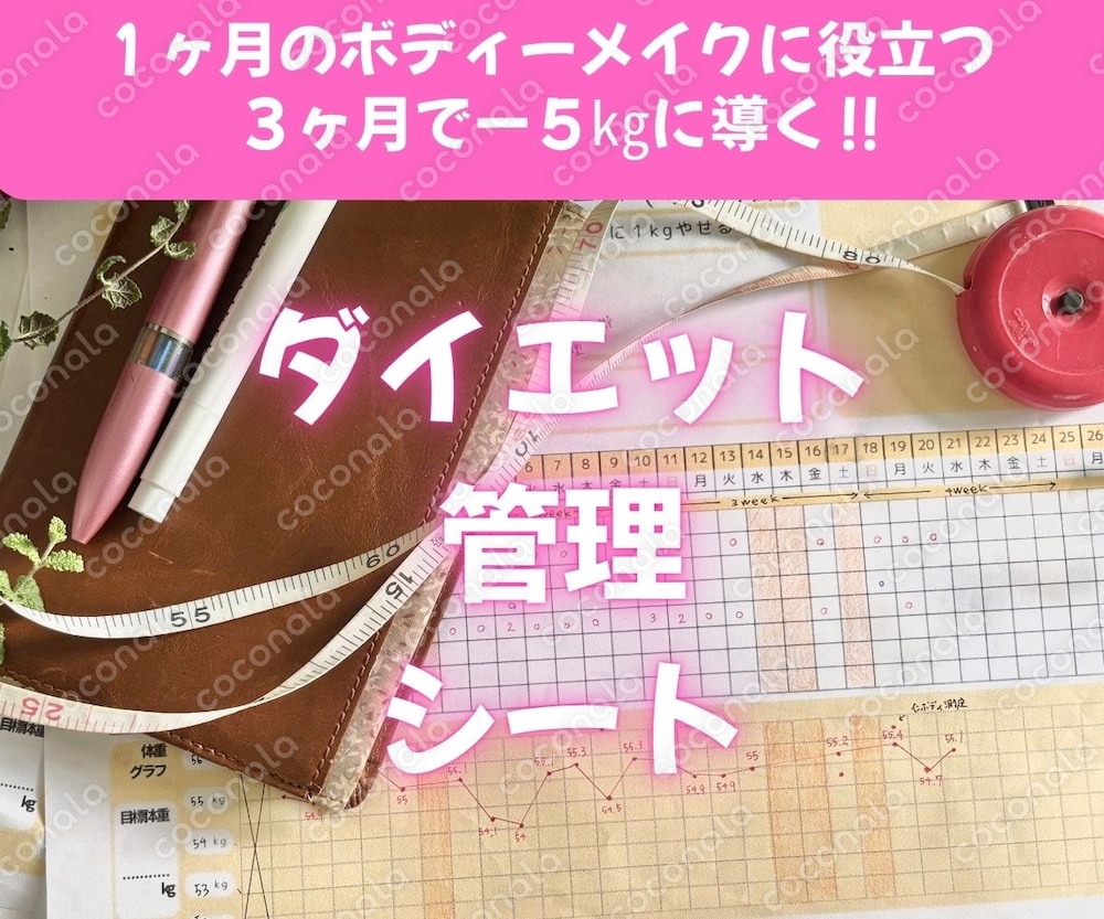 【-５キロに導く‼︎】ダイエット管理シート