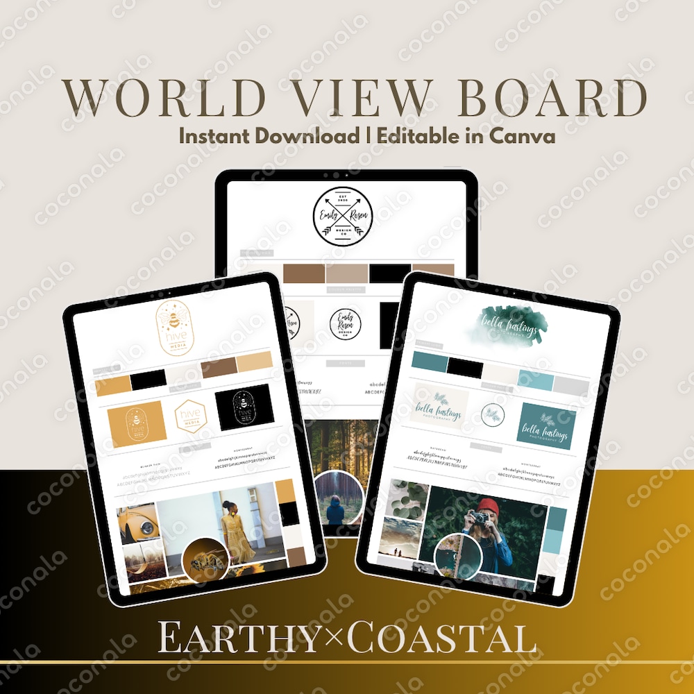 【Earthy × Coastal】海外風・ライフスタイル系に合うCanva世界観ブランドキット