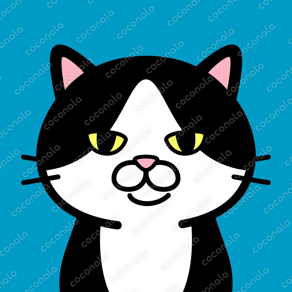 ポップなアイコン♪ハチワレ猫