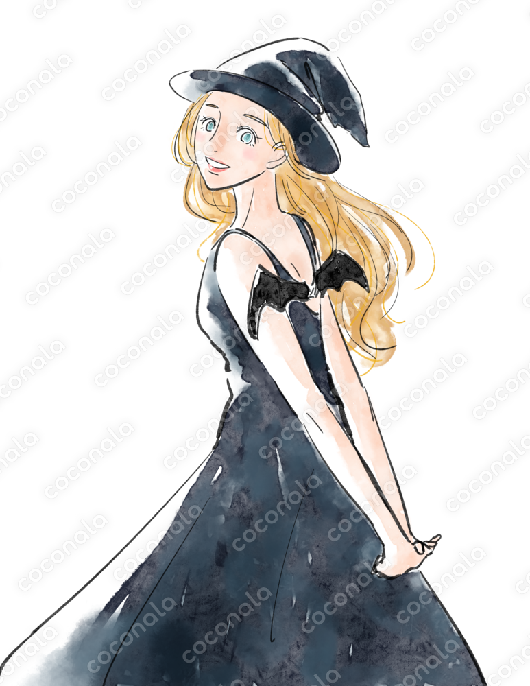 ハロウィン　魔女　イラスト