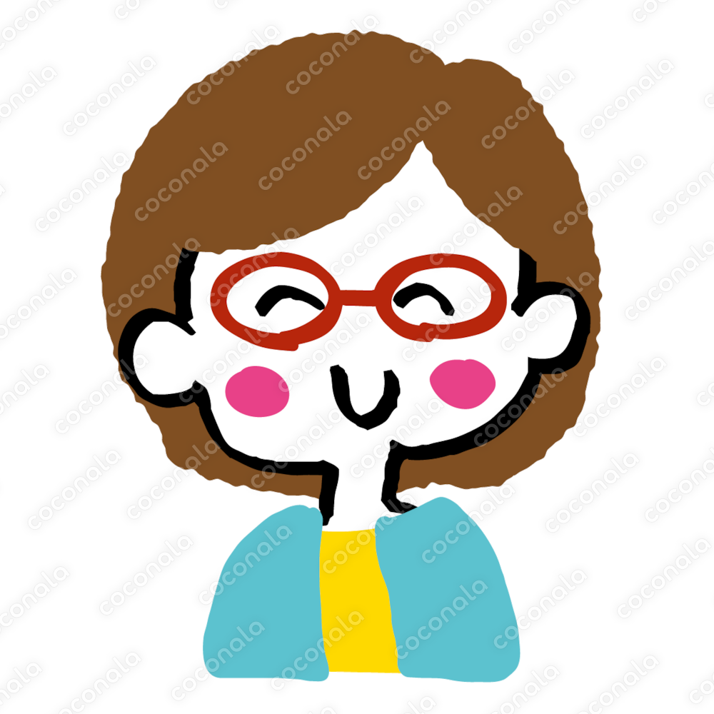 ボブへアスタイルの赤い眼鏡をかけた女性のアイコン