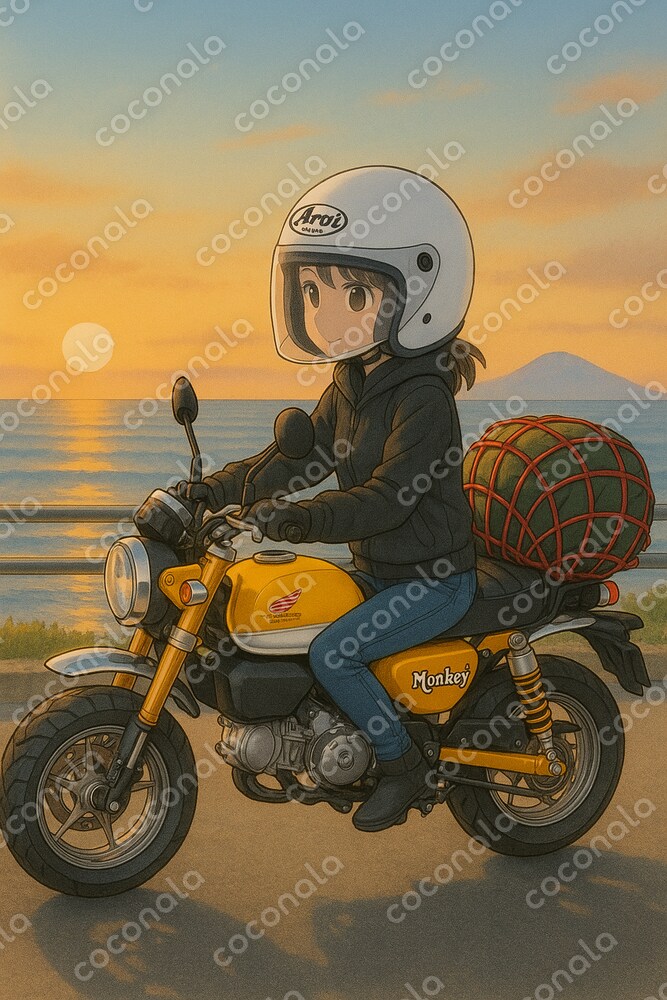 女子ライダーとモンキー