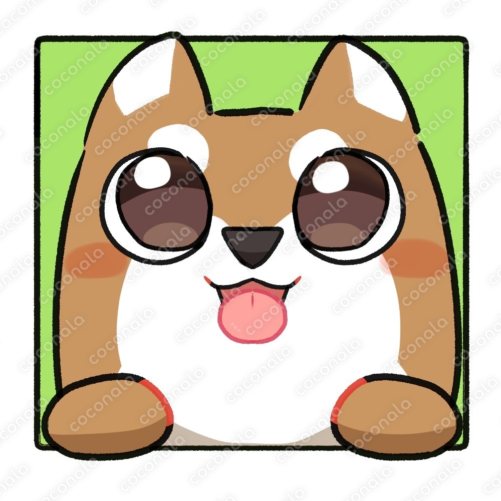 【商用利用OK!】カートゥーン風柴犬のアイコンイラスト