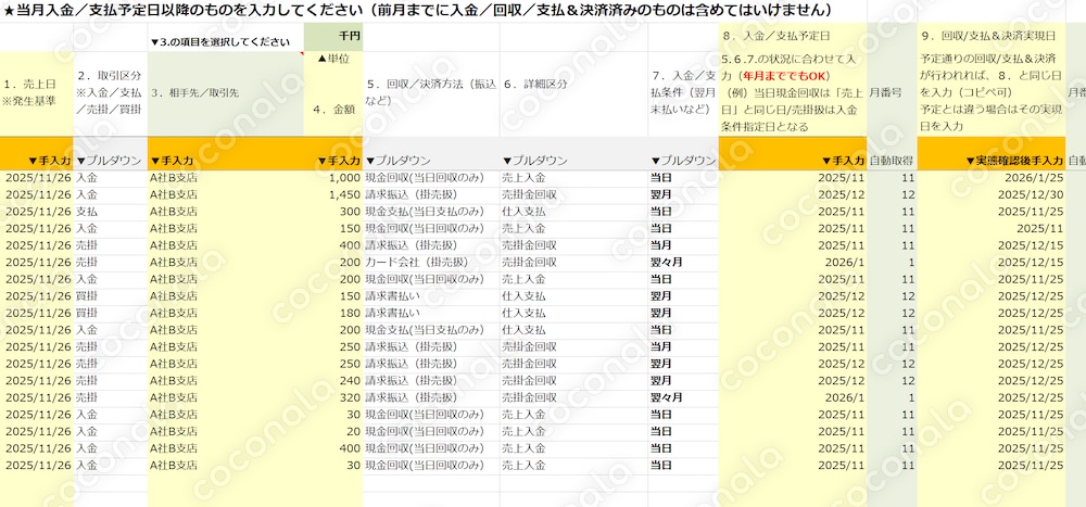日々の入力だけで翌々月まで見える！銀行説明にもそのまま使えるExcel資金繰り表